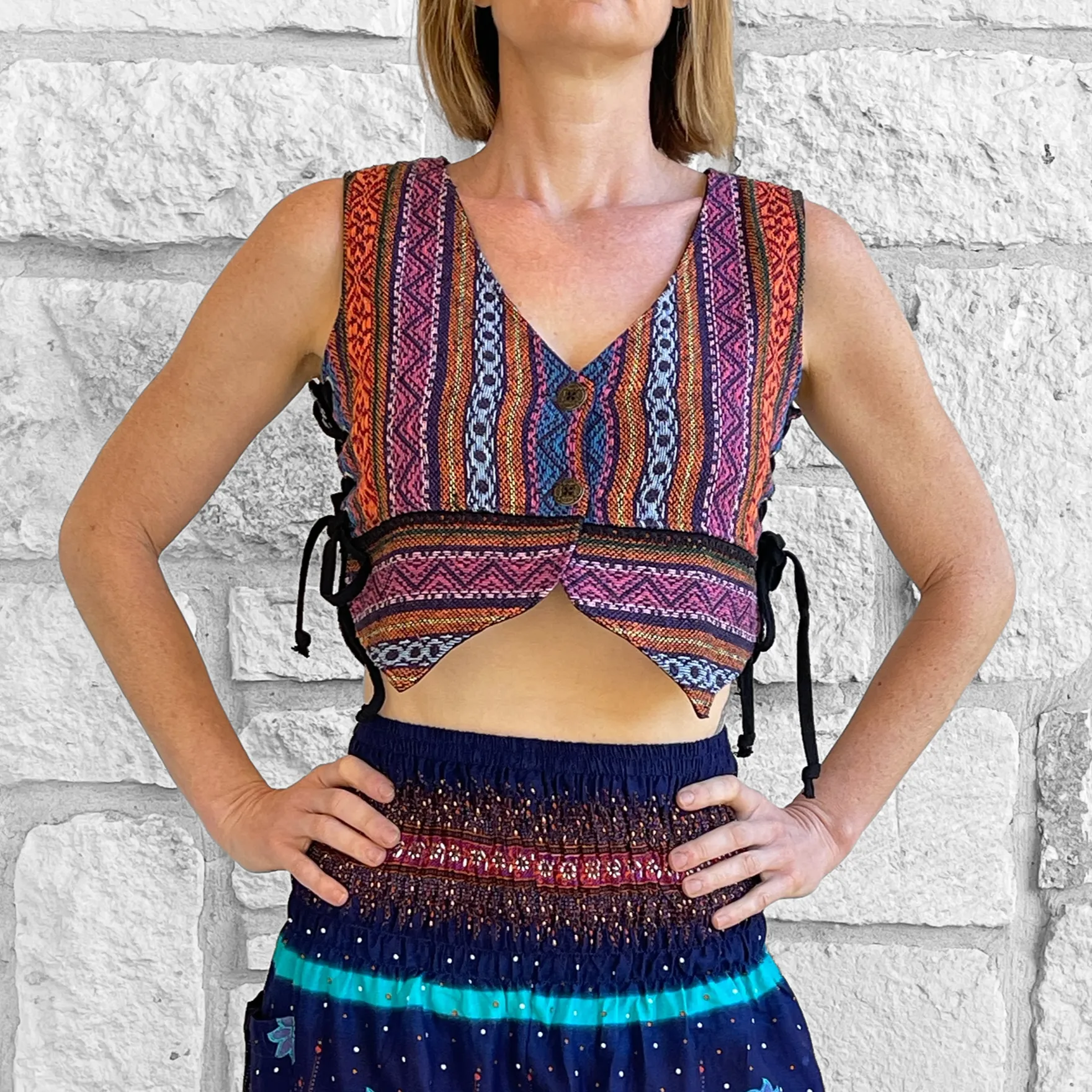 'Petal Vest' Pirate, Boho - Colorful 2