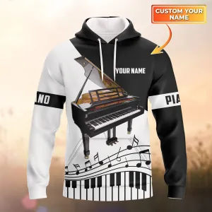 Piano - Personalized Name 3D Hoodie, Zipper Hoodie - 946