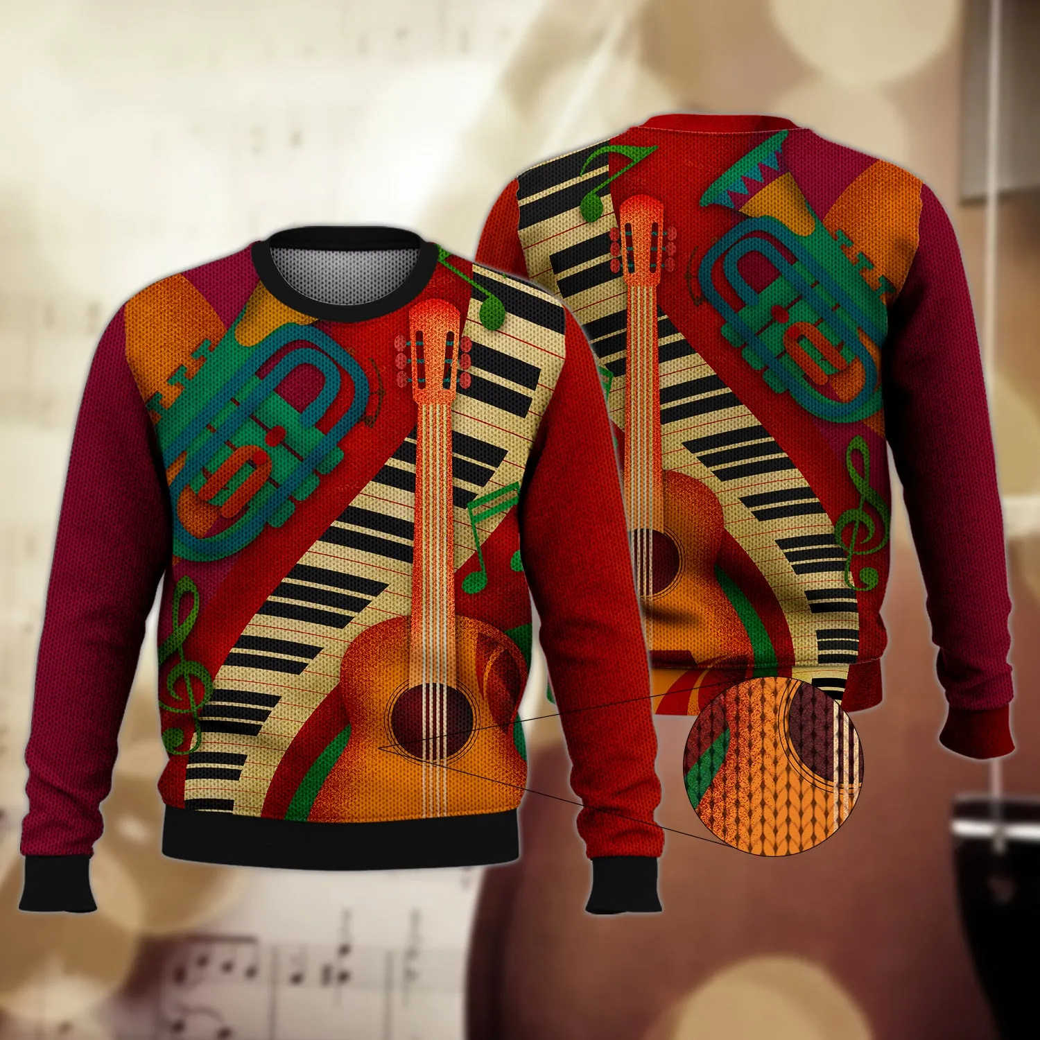 Piano - Red - 3D Full Print - 348