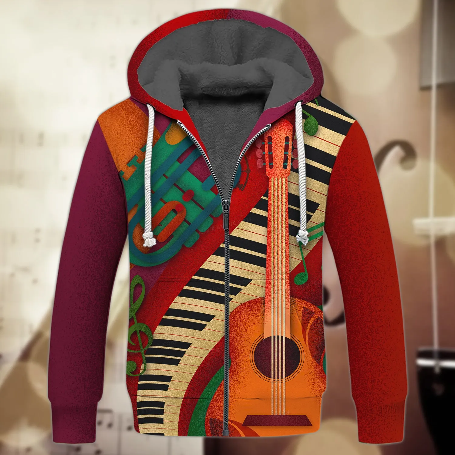 Piano - Red - 3D Full Print - 348