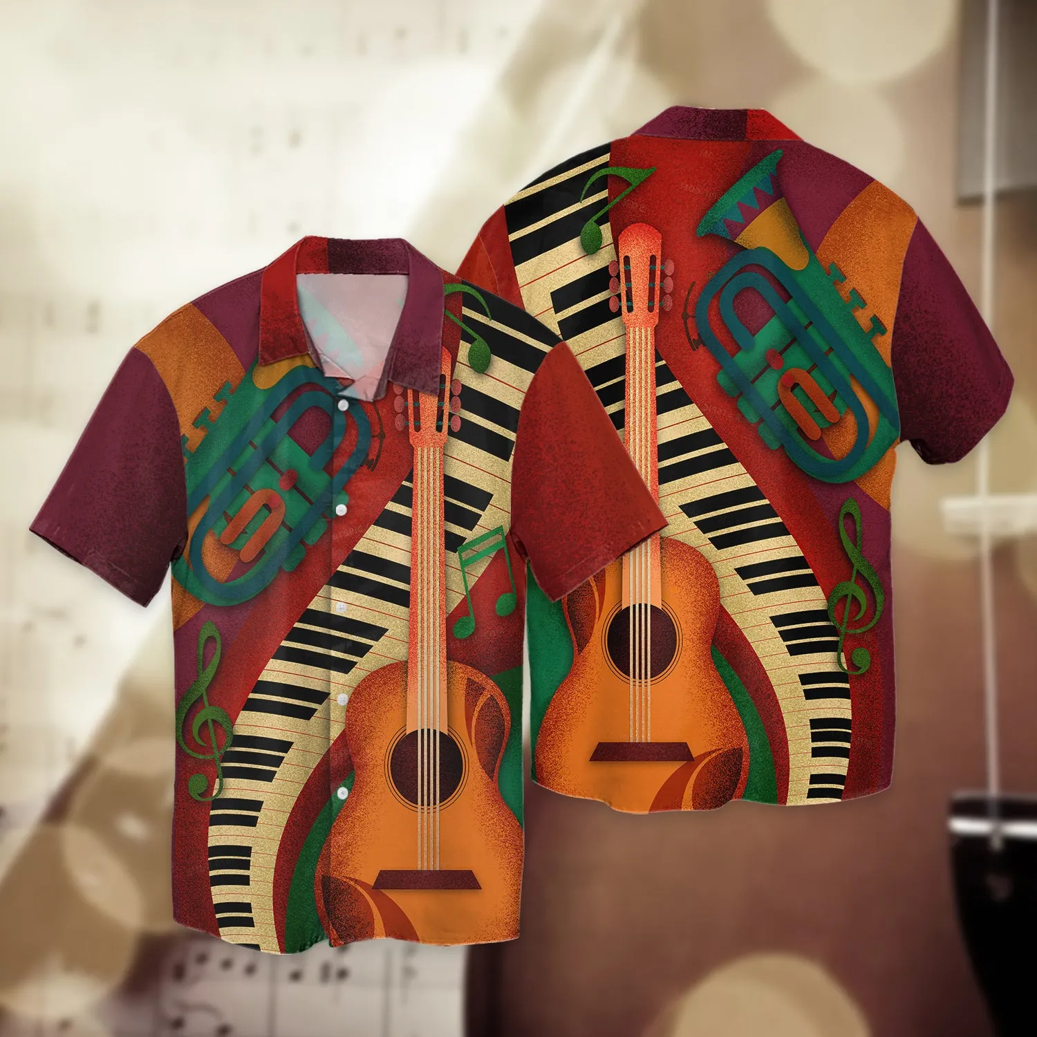 Piano - Red - 3D Full Print - 348
