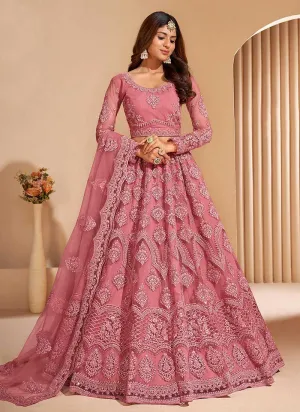 Pink Floral Embroidered Stylish Lehenga Choli