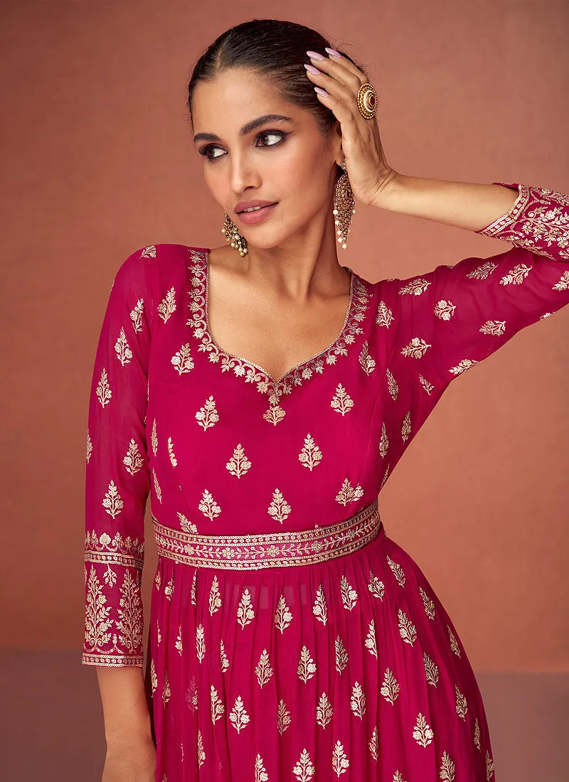 Pink Heavy Embroidered Stylish Sharara Suit