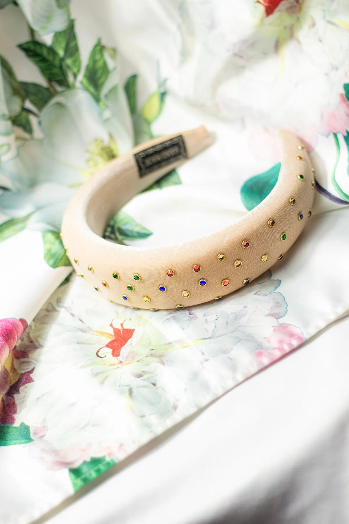 Plush Velvet Rainbow Diamante Headband