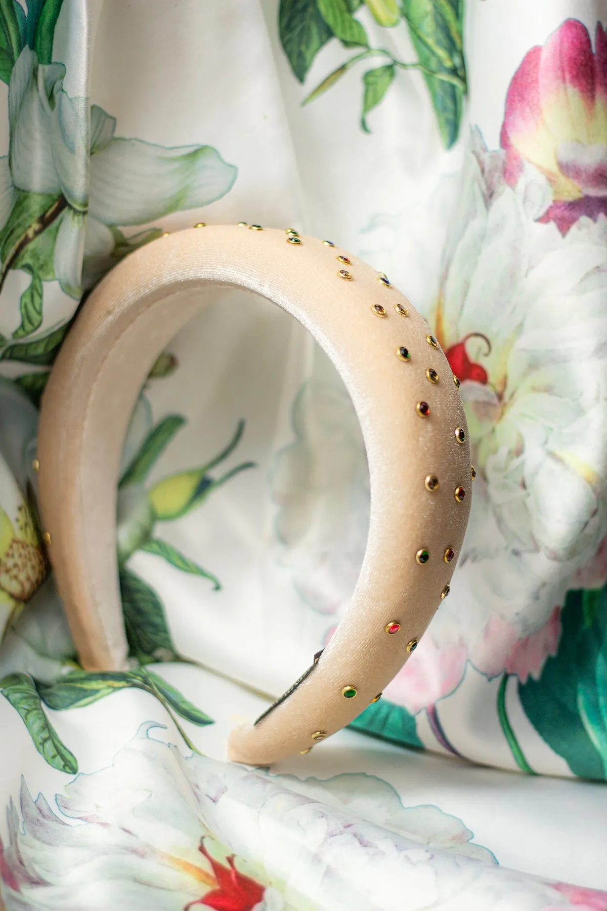 Plush Velvet Rainbow Diamante Headband