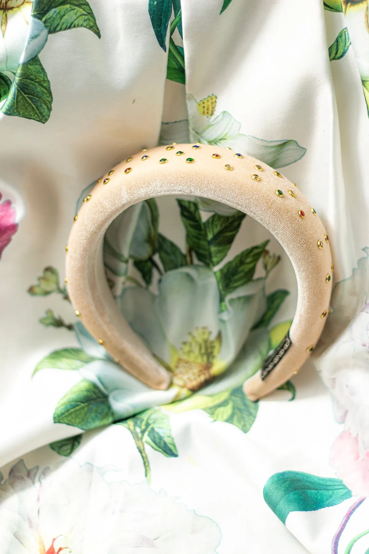 Plush Velvet Rainbow Diamante Headband