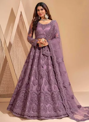 Purple Floral Embroidered Stylish Lehenga Choli