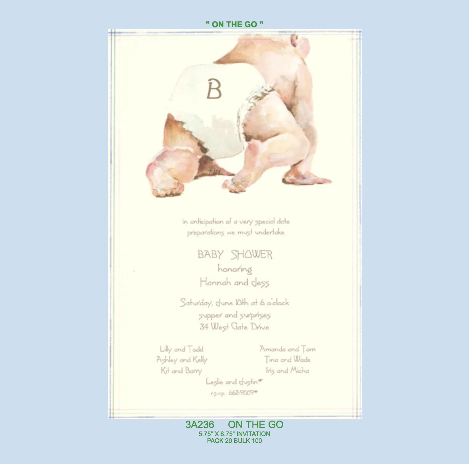 "On The Go" Baby Invitation