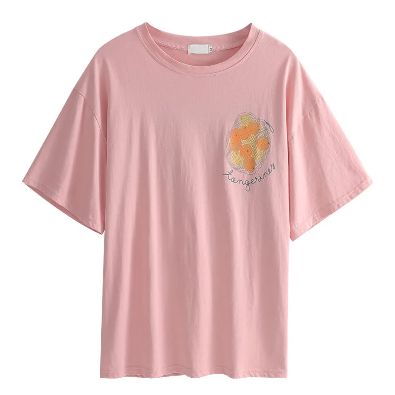 "PINK/WHITE ORANGE PRINT" T-SHIRT UB2358