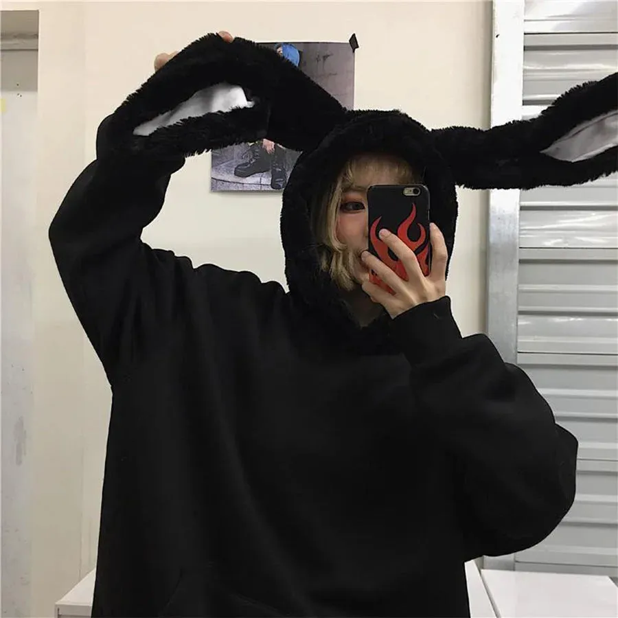 Rabbit Ears Oversize Brushed Hoodie mp005871