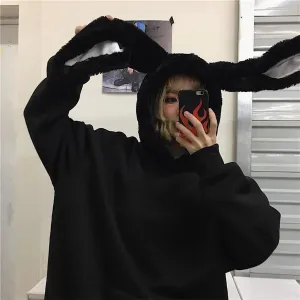 Rabbit Ears Oversize Brushed Hoodie mp005871