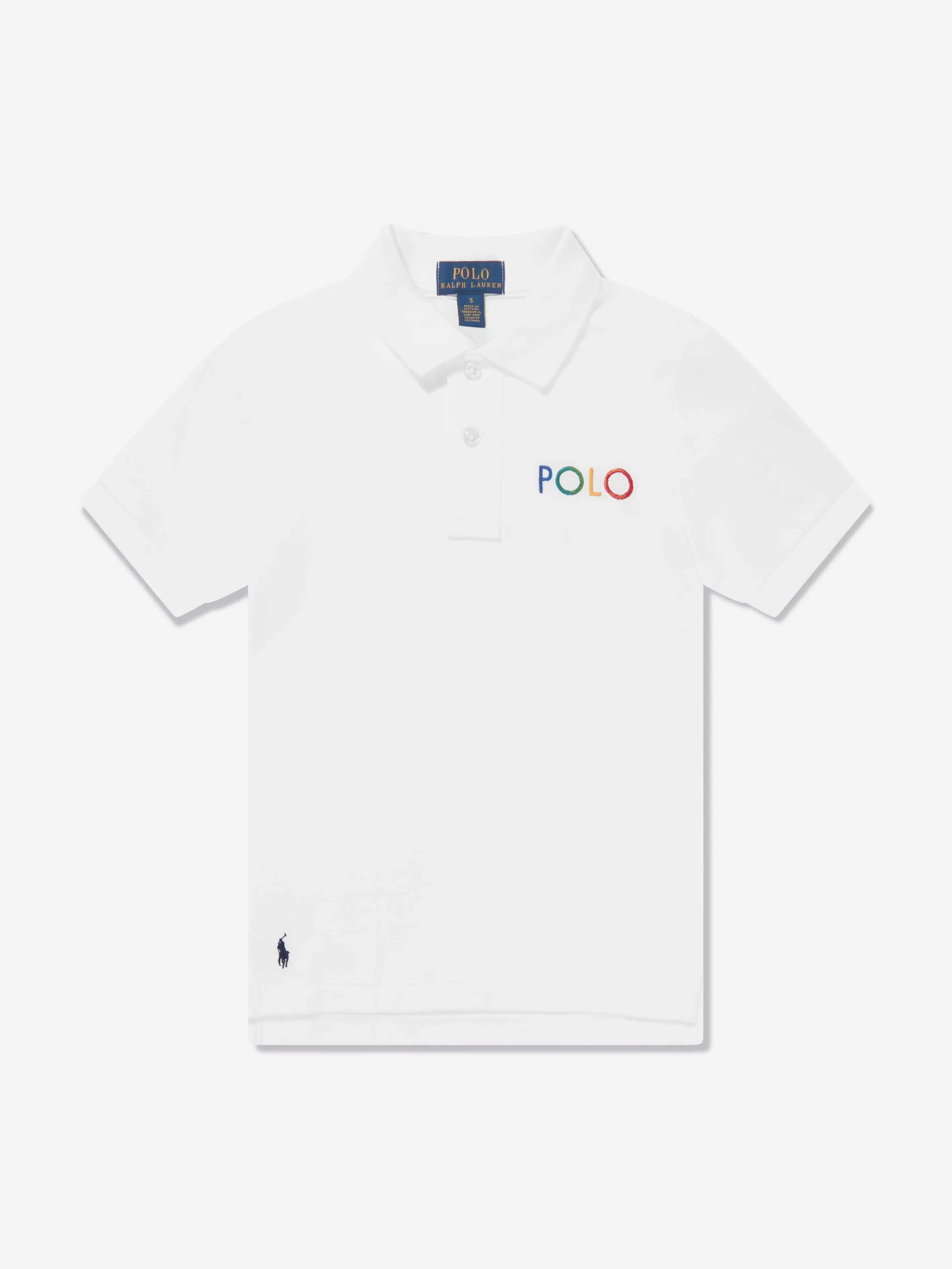 Ralph Lauren 男童白色徽标 Polo 衫