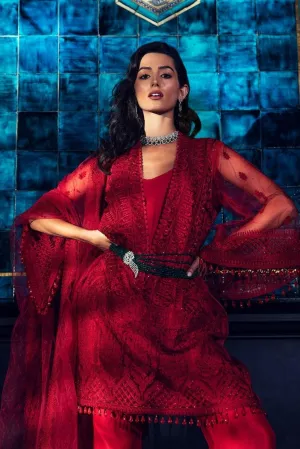 Red coloured stylish girl dress Pakistani # P2635