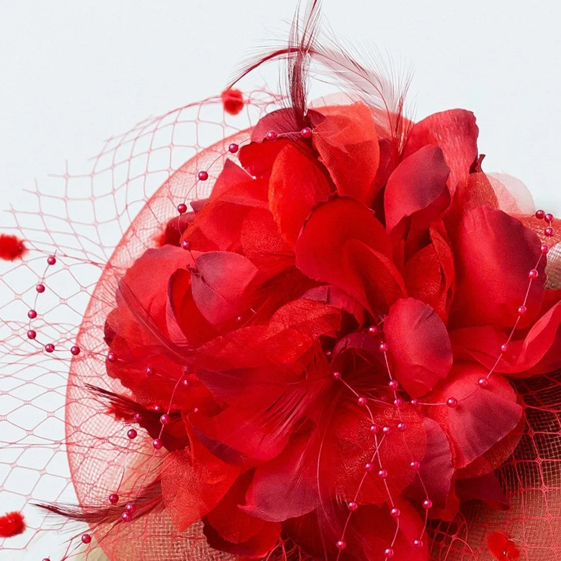 Red Wedding Fascinators Occasion Hats Tea Party Hat