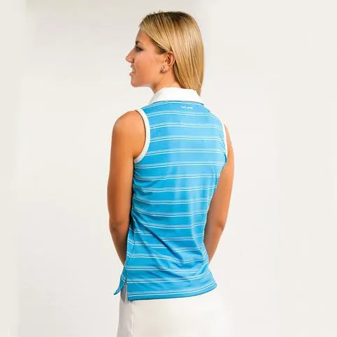 Resort Striped Sleeveless Polo