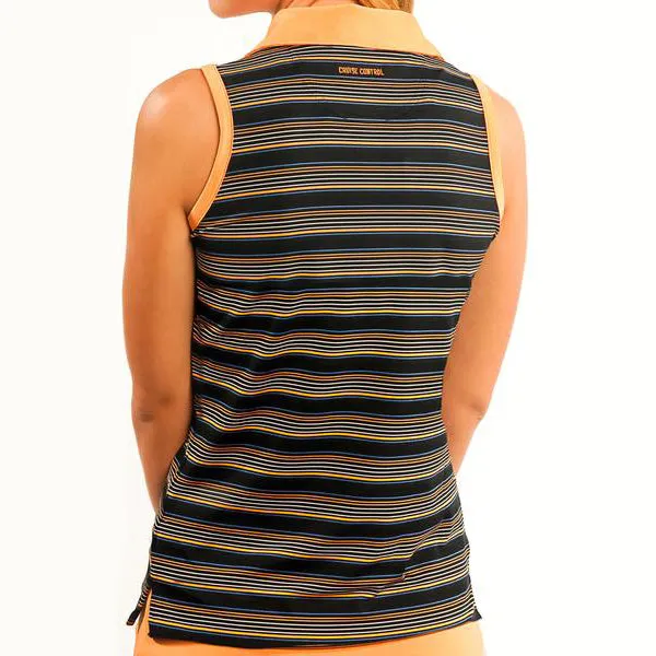 Resort Striped Sleeveless Polo