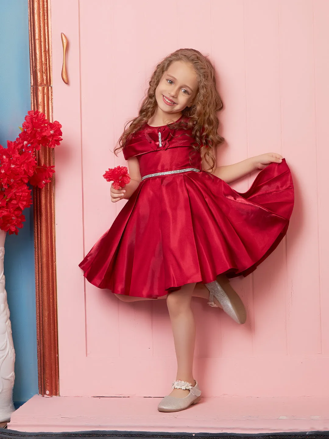 Ruby Radiance Stylish Red Dress