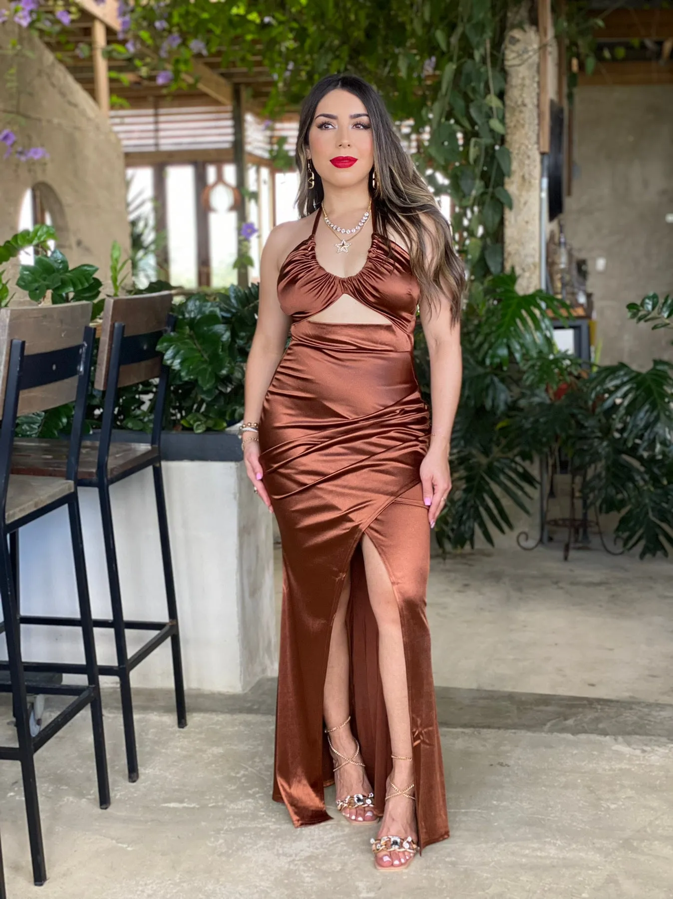Satin Maxi Dress