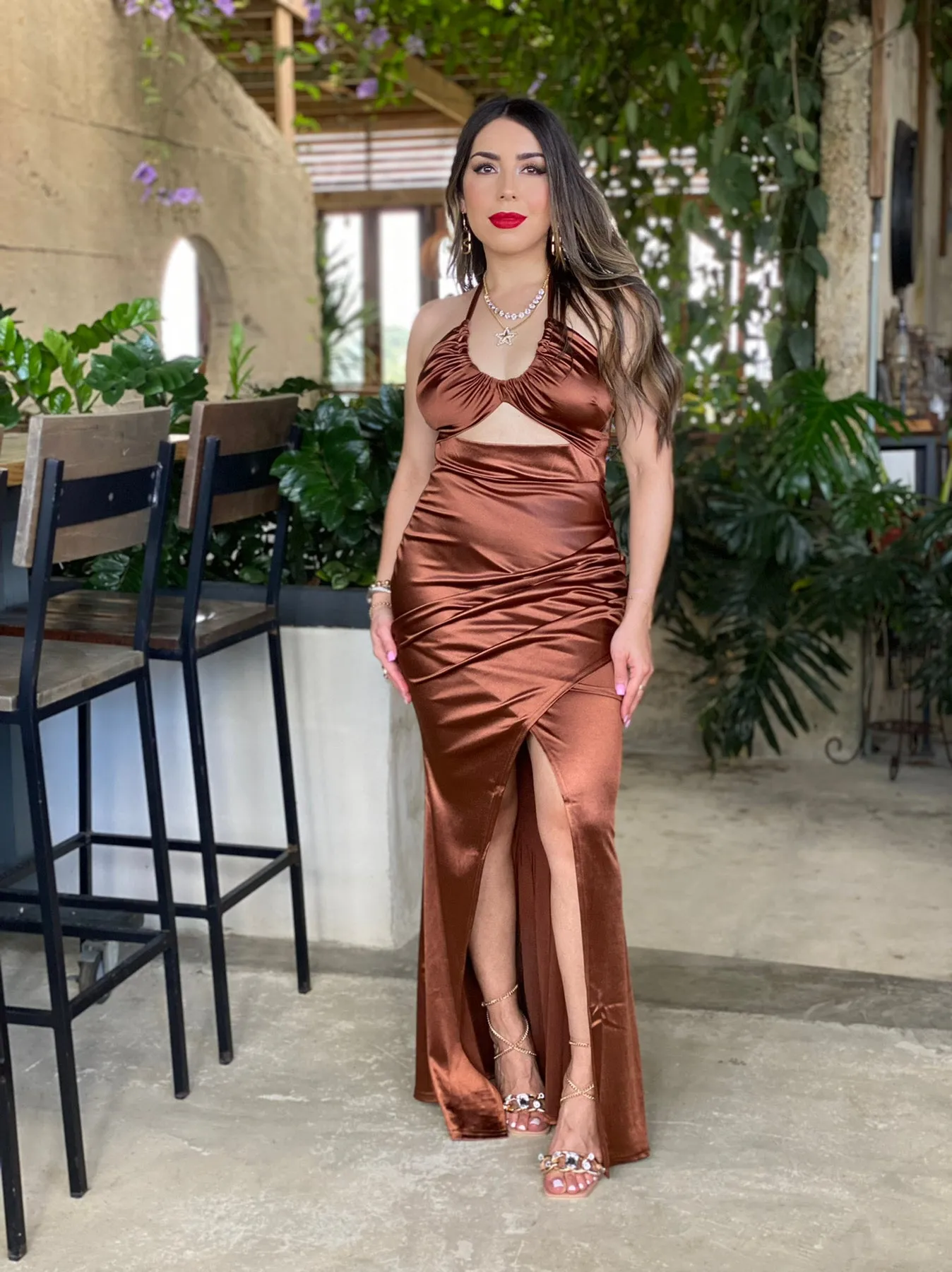 Satin Maxi Dress