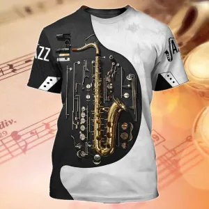 Saxophone 3D Hoodie Tshirt