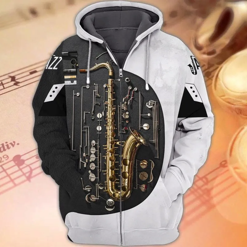 Saxophone 3D Hoodie Tshirt