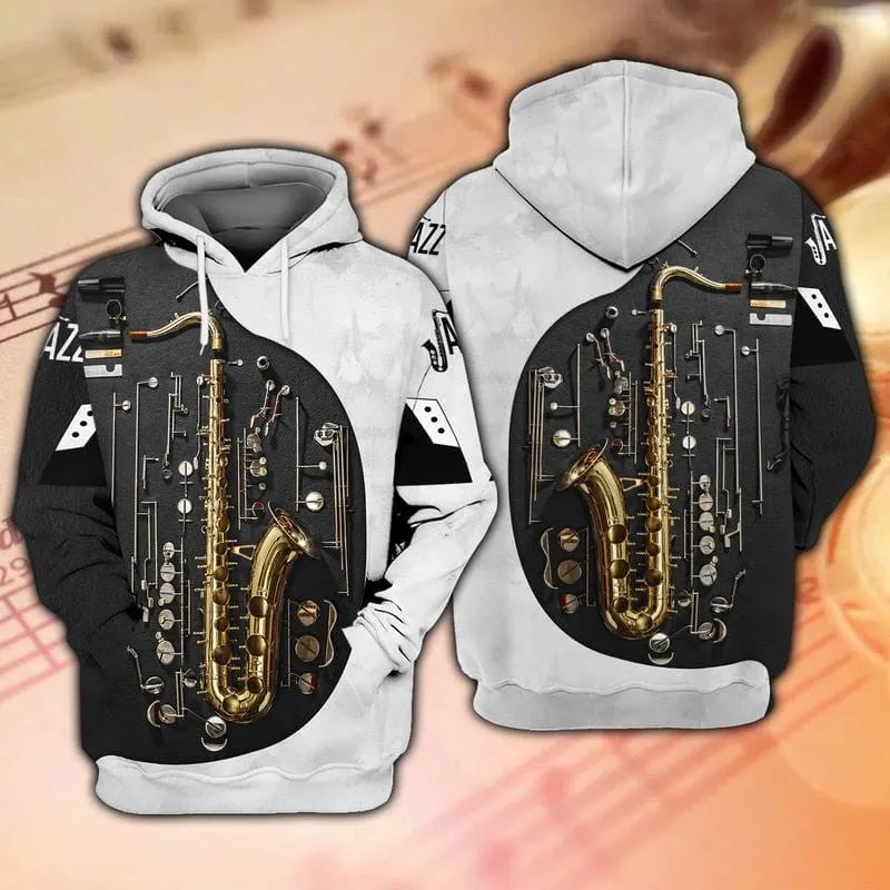 Saxophone 3D Hoodie Tshirt