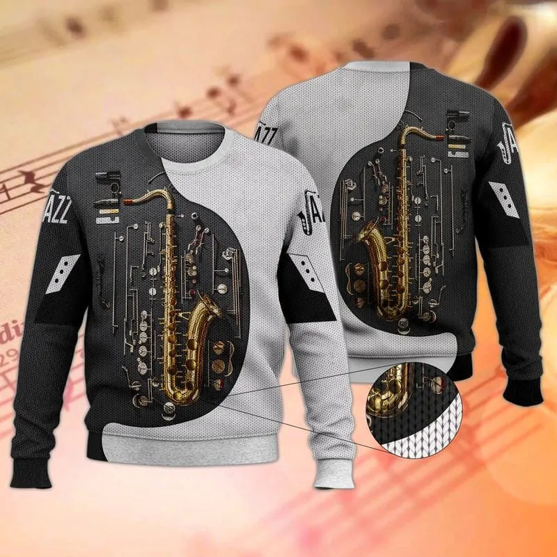 Saxophone 3D Hoodie Tshirt
