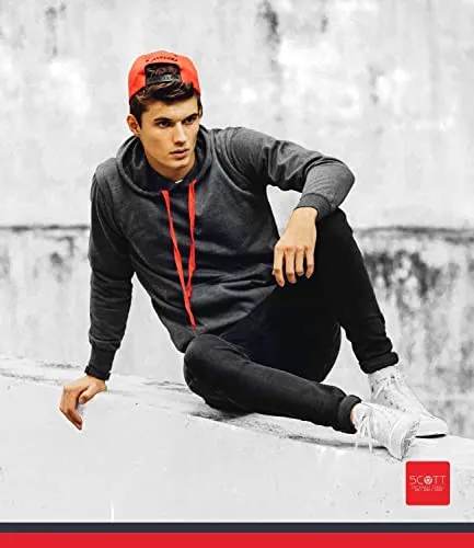 Scott International Men's Rich Cotton Regular Fit Hooded Hoodie Sweatshirt with Zip(1.1_sshz1_L,Charcoal,Large)