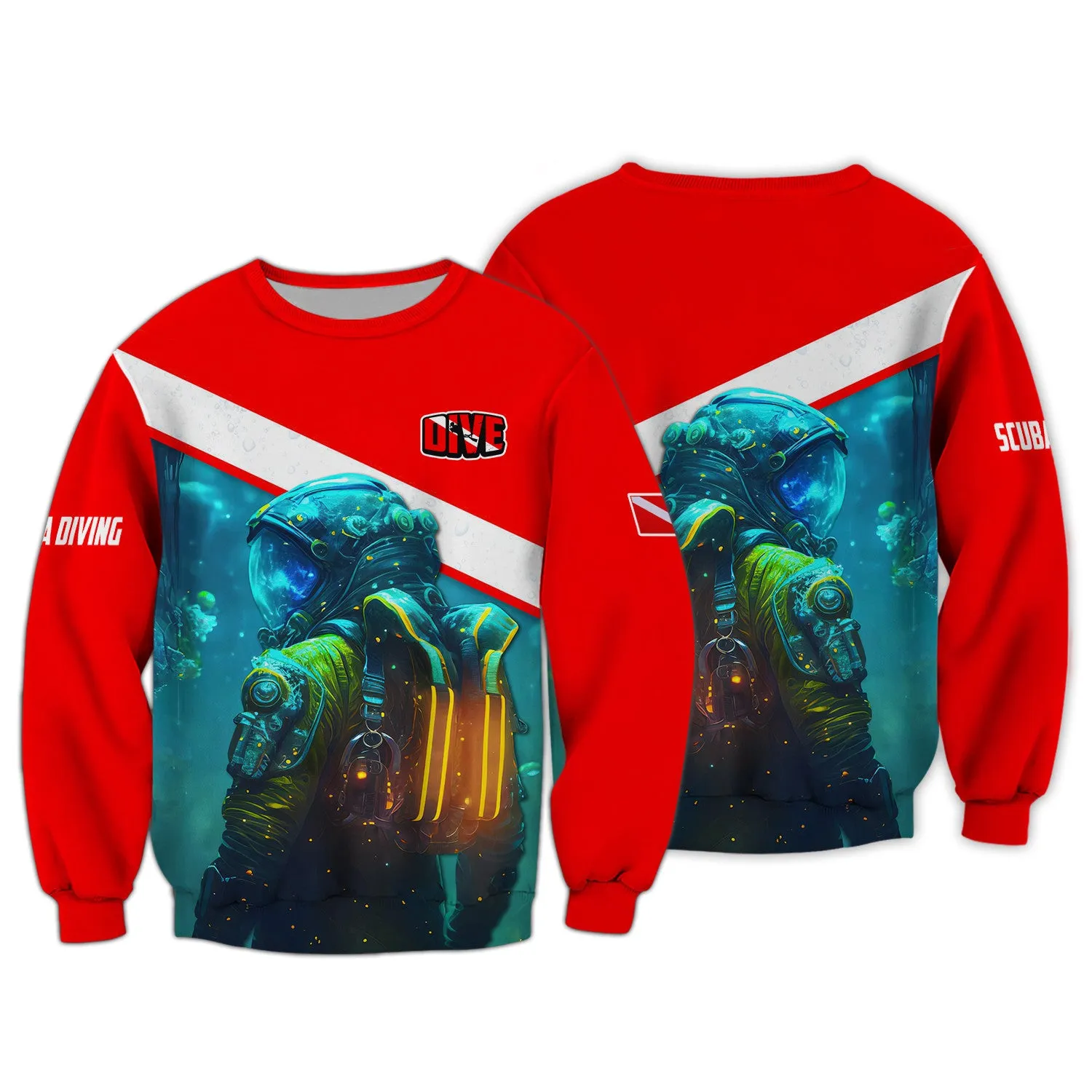 Scuba Diver Gift, Scuba Diving 3D All Over Printed Hoodies For Men and Women