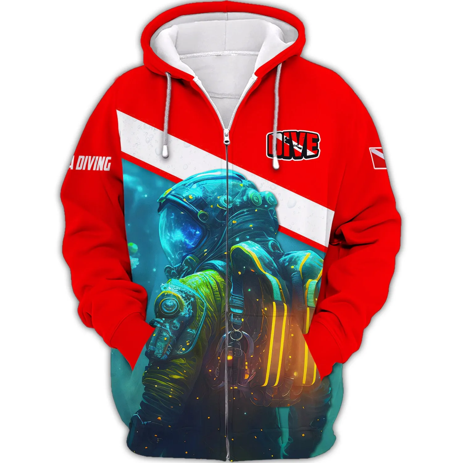Scuba Diver Gift, Scuba Diving 3D All Over Printed Hoodies For Men and Women
