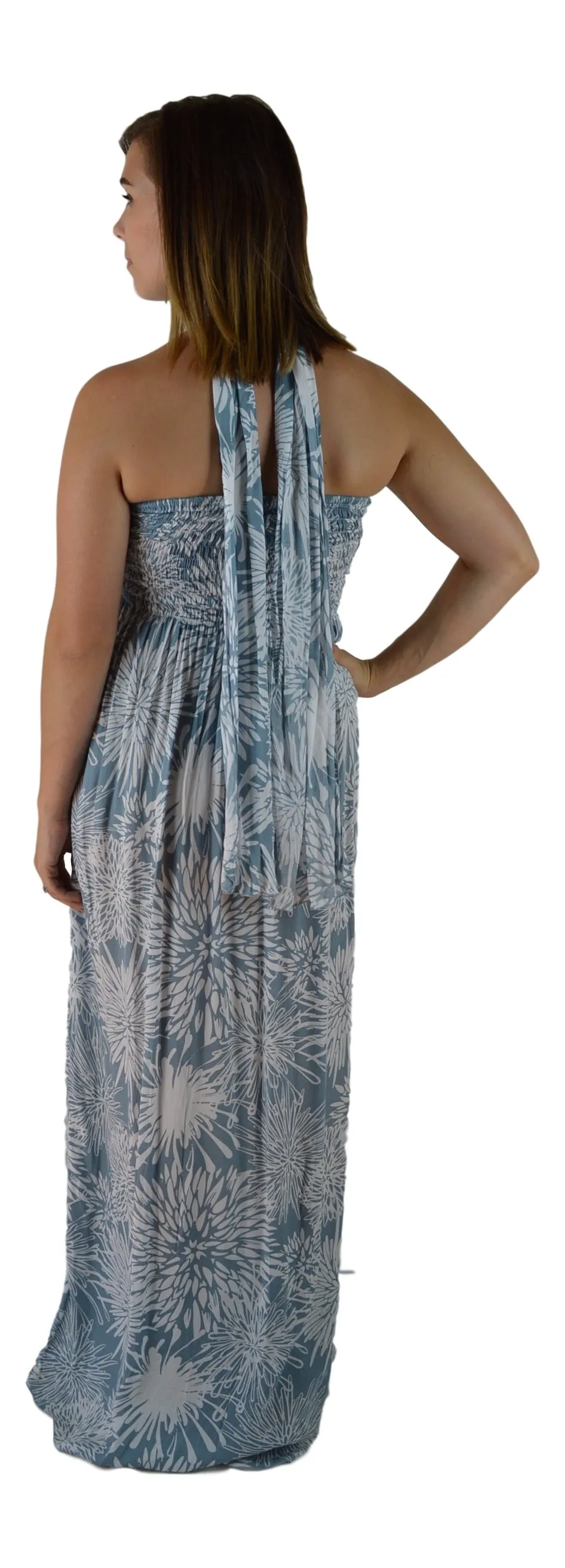 Secret Beach - Wailea Long Dress - Chrysanthemum - Slate