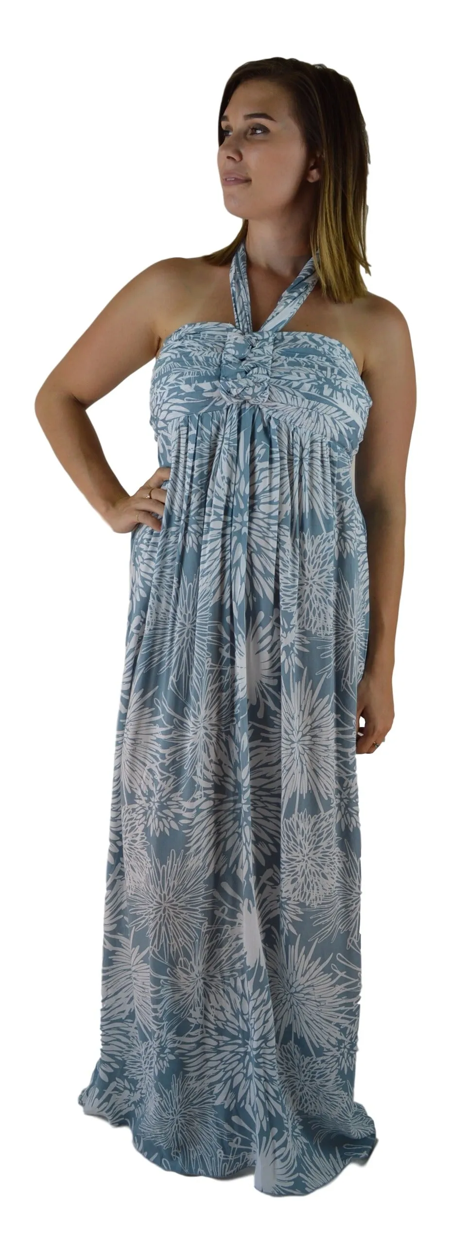 Secret Beach - Wailea Long Dress - Chrysanthemum - Slate