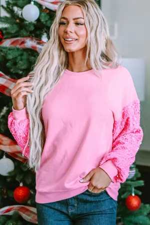 Sequin Patchwork Pullover Top