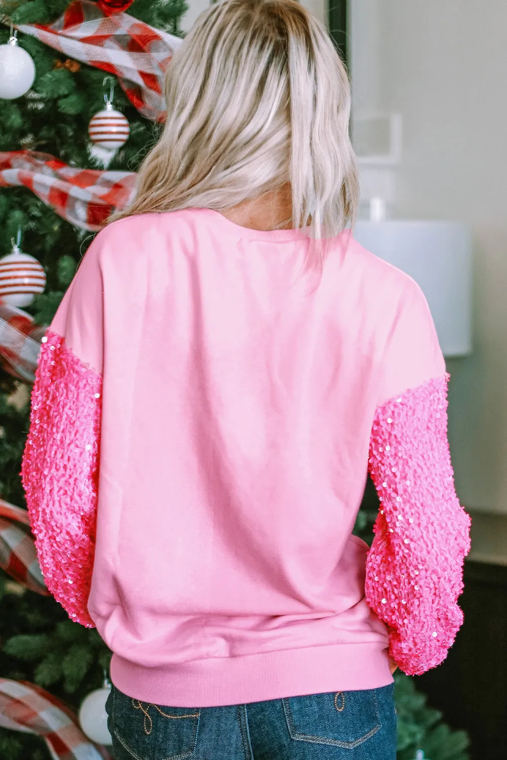 Sequin Patchwork Pullover Top