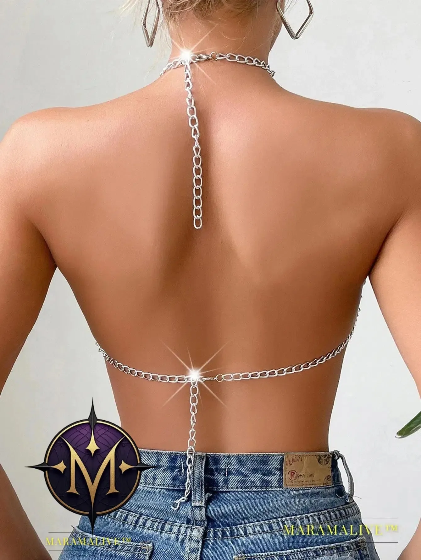 Sexy see through metal rhinestone Crop top women 2023 summer y2k streetwear tank Tops Club beach party halter top rave outfits