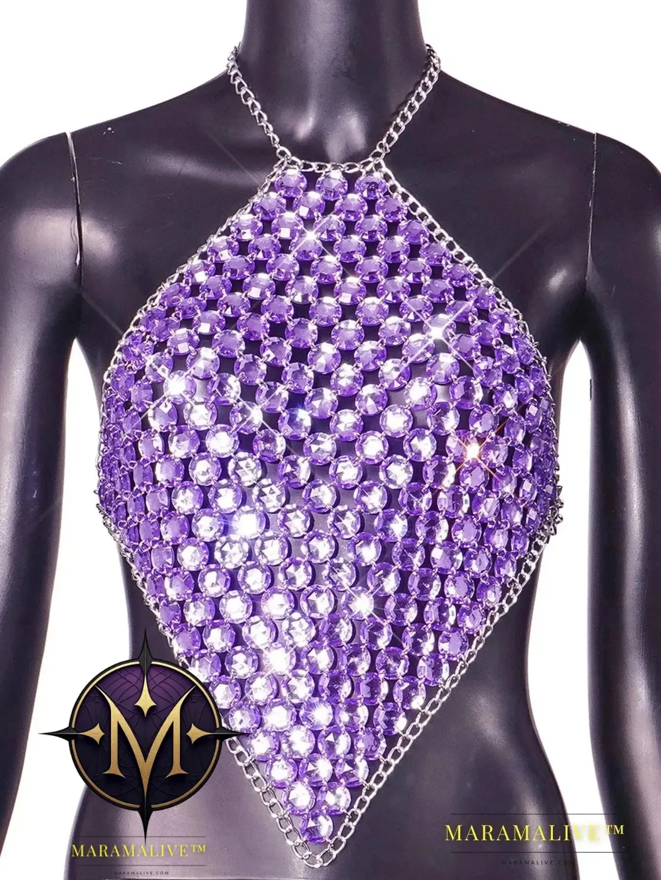 Sexy see through metal rhinestone Crop top women 2023 summer y2k streetwear tank Tops Club beach party halter top rave outfits