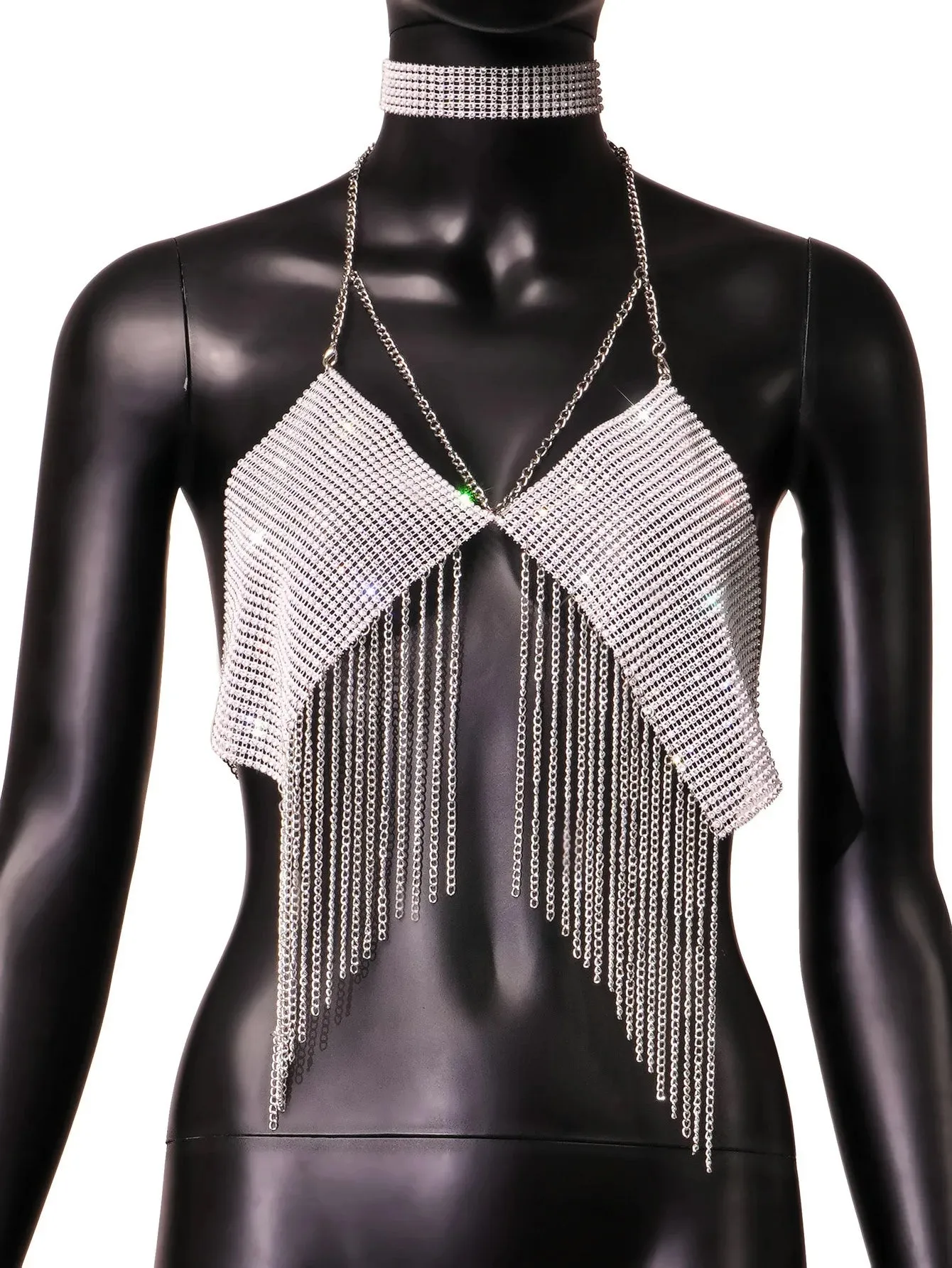 Shiny Glitter Diamond Crop Top – The Ultimate Party Statement