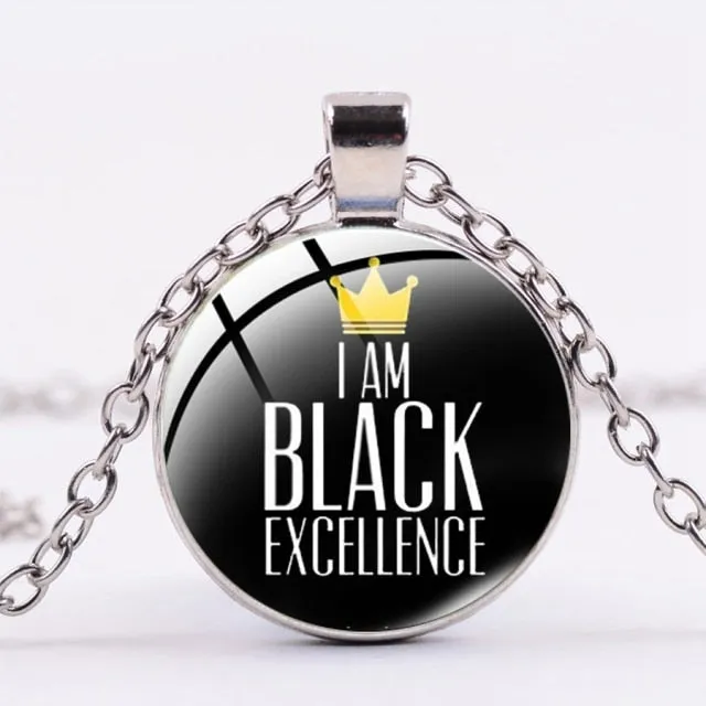 SIAN I CAN'T BREATHE George Floyd Pendant Necklace American Protest Black Lives Matter Long Chain Necklace Glass Dome Men Women