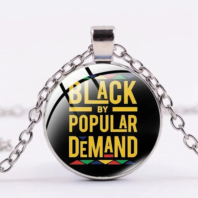 SIAN I CAN'T BREATHE George Floyd Pendant Necklace American Protest Black Lives Matter Long Chain Necklace Glass Dome Men Women