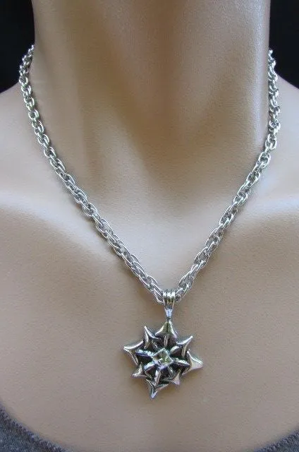 Silver Chain Necklace Chic Trendy Style Trible Pendant Men #4