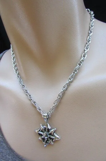 Silver Chain Necklace Chic Trendy Style Trible Pendant Men #4