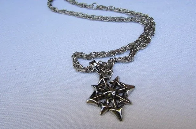 Silver Chain Necklace Chic Trendy Style Trible Pendant Men #4