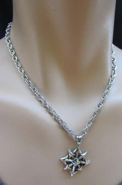 Silver Chain Necklace Chic Trendy Style Trible Pendant Men #4