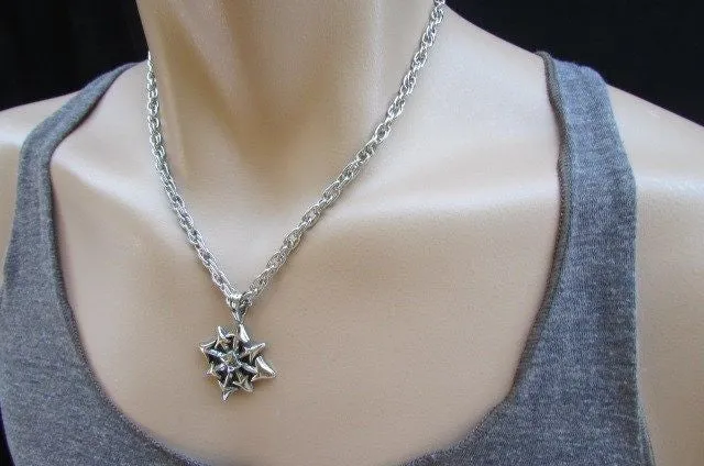 Silver Chain Necklace Chic Trendy Style Trible Pendant Men #4