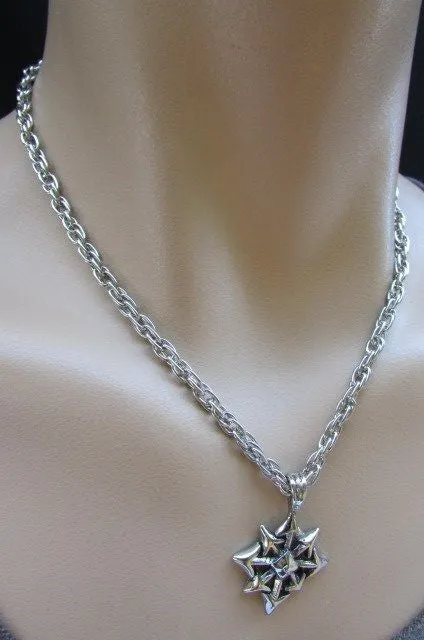 Silver Chain Necklace Chic Trendy Style Trible Pendant Men #4