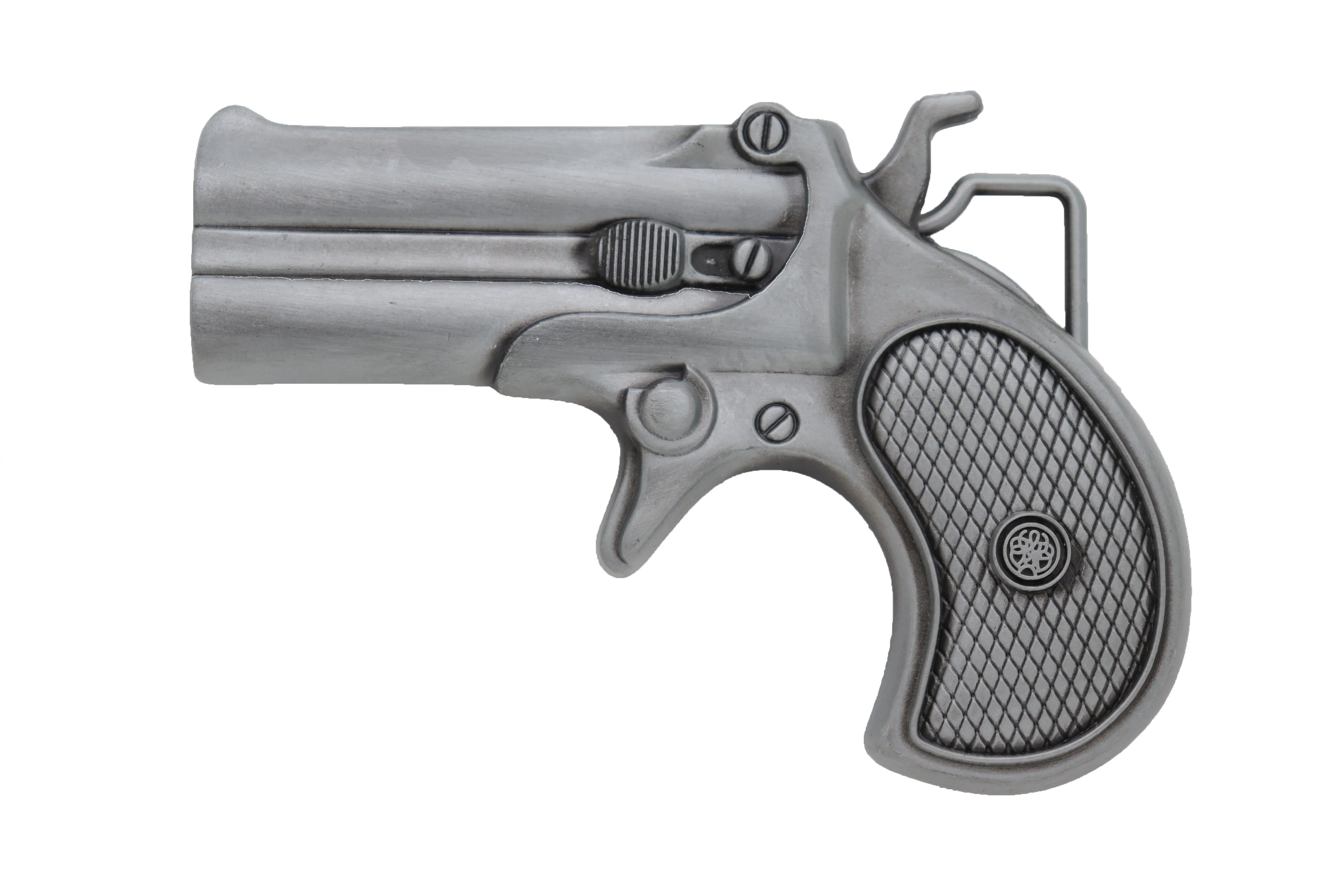 Silver Handgun Revolver Pistol Gun Metal Belt Buckle