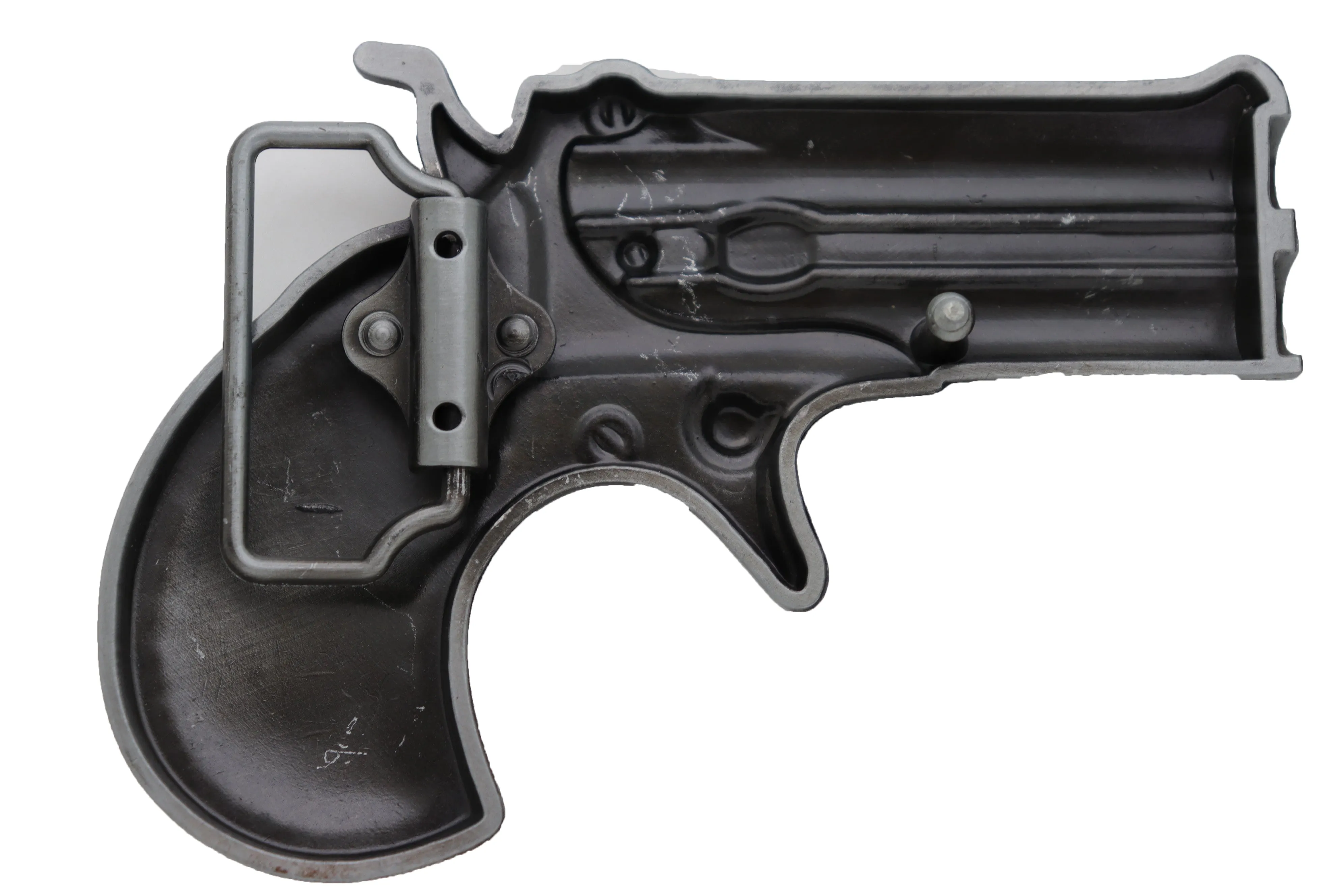 Silver Handgun Revolver Pistol Gun Metal Belt Buckle