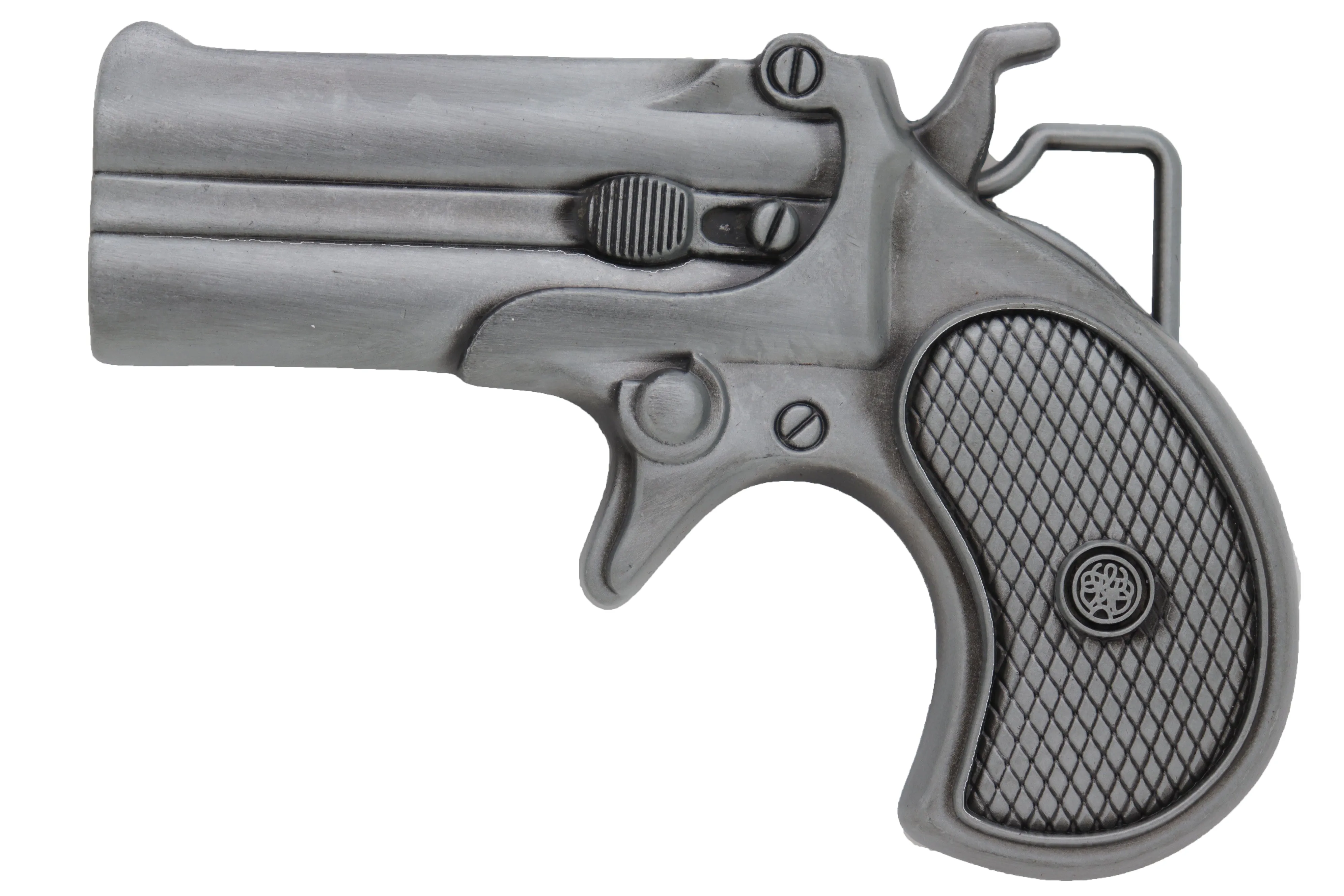 Silver Handgun Revolver Pistol Gun Metal Belt Buckle