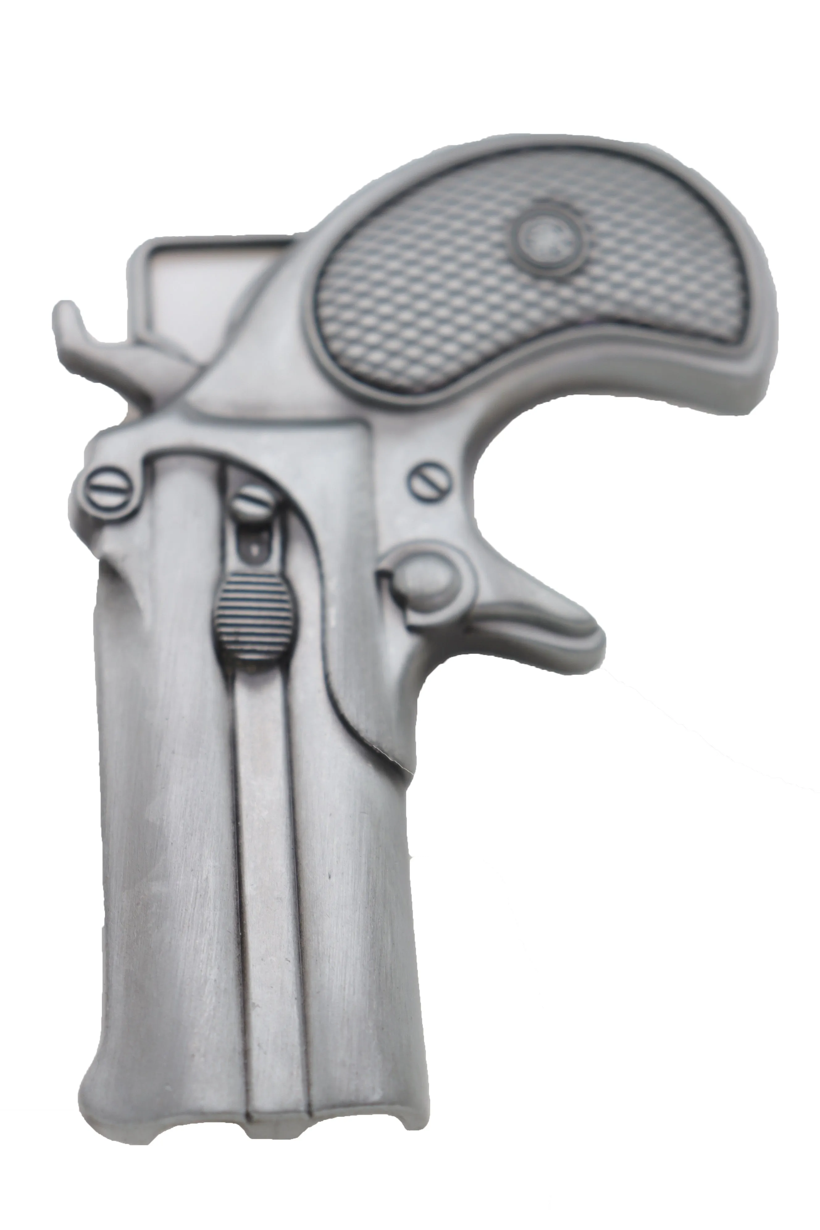 Silver Handgun Revolver Pistol Gun Metal Belt Buckle