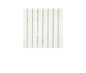 Silver Holographic Striped Paper Napkins